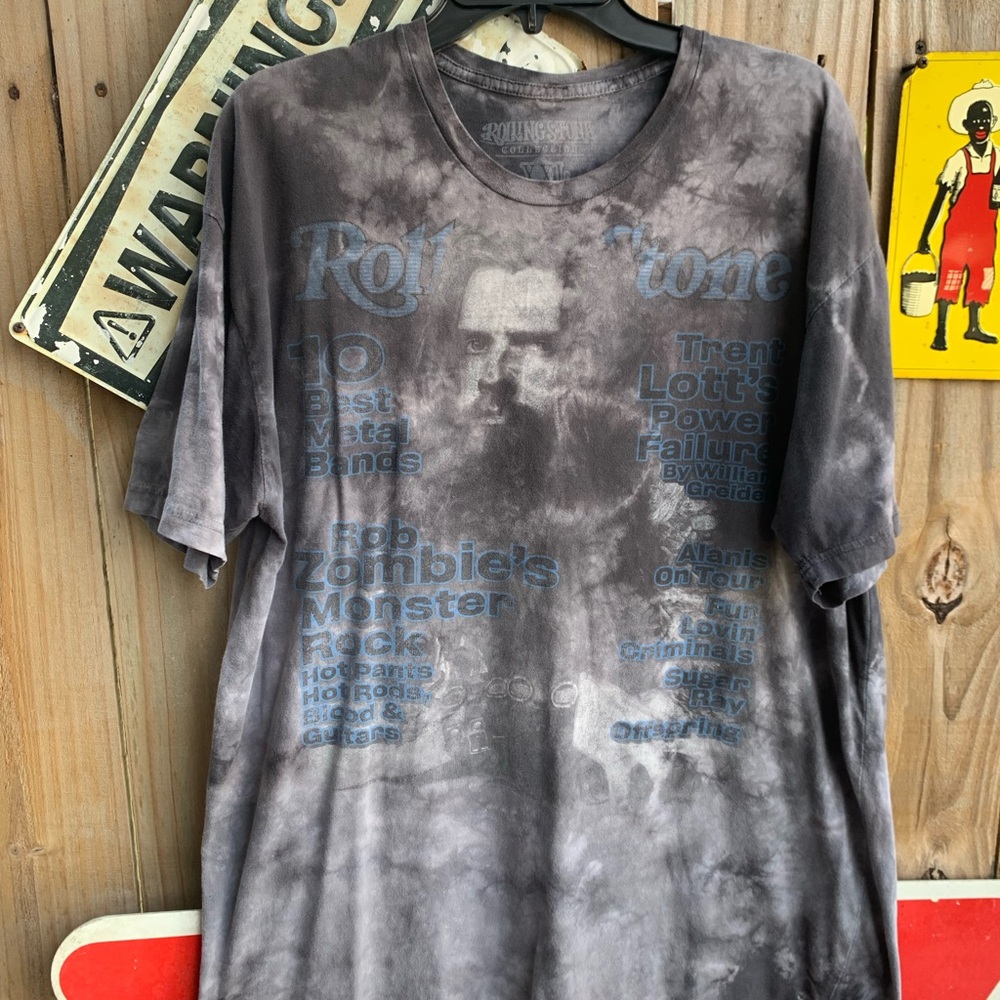 Y2K Tai dye Rolling Stone Rob Zombie and 10 best Metal Bands Collection T-shirt